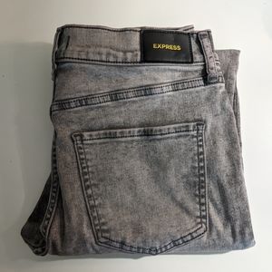 Express Grey Mid Rise Skinny Jeans